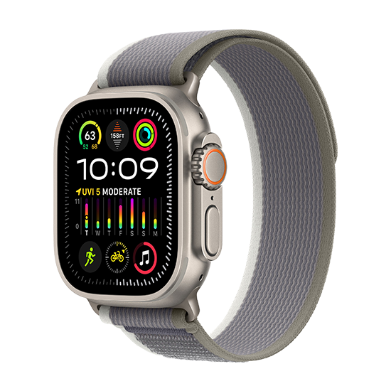 Watch Apple Watch Ultra 2 (2023) LTE 49mm Natural Titanium Case with Trail Loop  M/L - Green/Grey