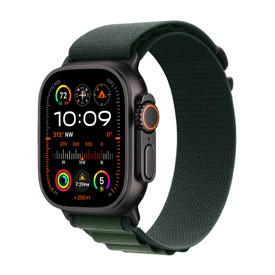 Watch Apple Watch Ultra 2 Black LTE 49mm Titanium Case with Alpine Loop M - Dark Green