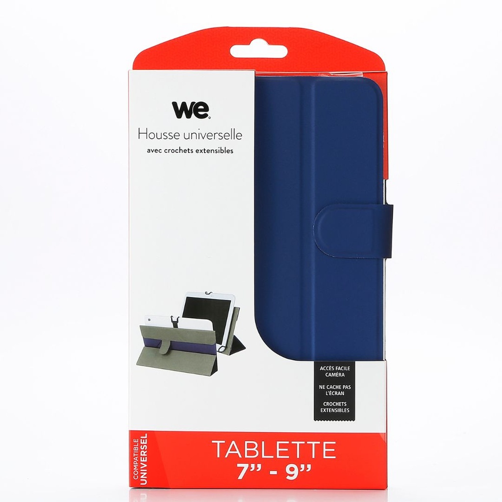 ***WE  tui universel pour tablettes 7-9 - Toucher doux - Système de crochets ex
