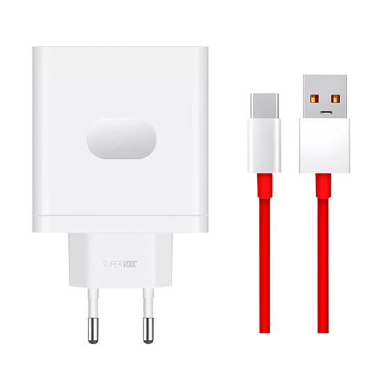 OnePlus 100W USB-A SuperVooc  Adapter + Cable - White