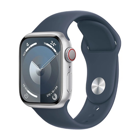 Watch Apple Watch Series 9 Cellular 41mm Silver Aluminium Case with Sport Band M/L - Storm Blue