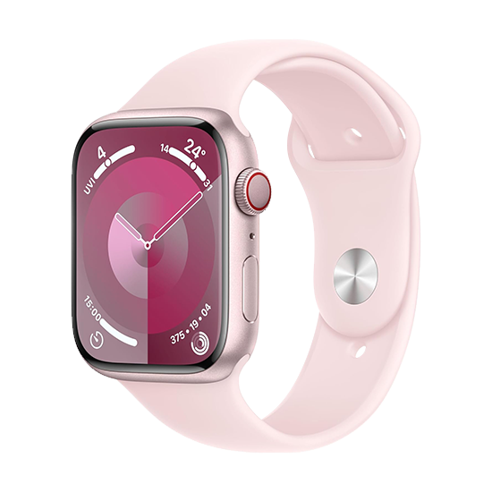 Watch Apple Watch Series 9 Cellular 45mm Pink Aluminium Case with Sport Band S/M - Light Pink