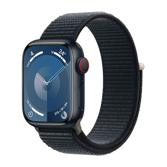 Watch Apple Watch Series¬†9 LTE 45mm Midnight Aluminium Case with Sport Loop - Midnight