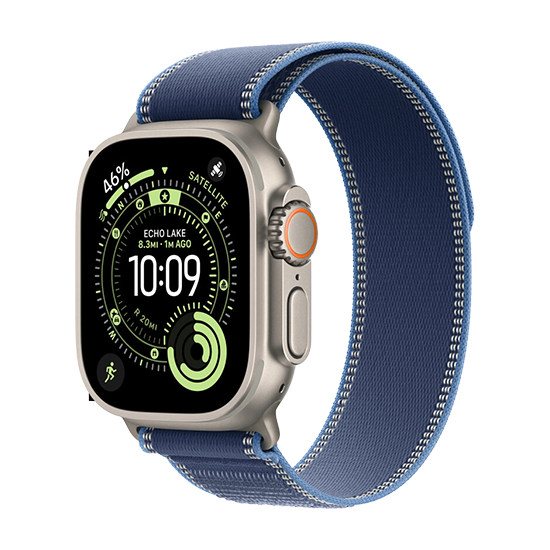 Watch Apple Watch Ultra 3 (2025) 5G 49mm Natural Titanium Case with Trail Loop M/L - Blue/Bright Blue