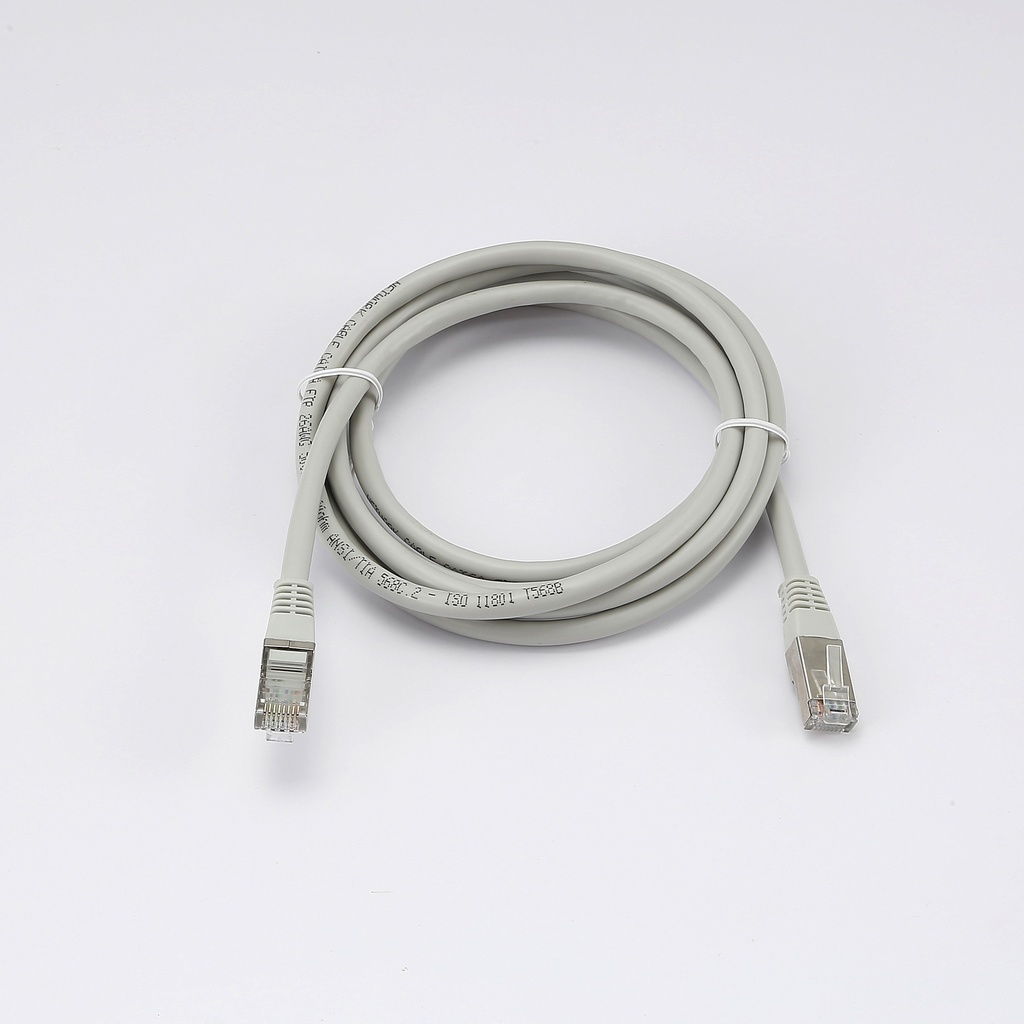 C ble RJ45 Male/Male droit CAT6 F/UTP - Longueur 2M - Gris - en sachet