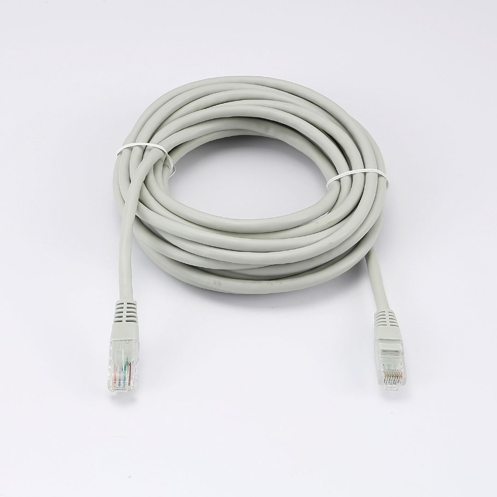 C ble RJ45 Male/Male droit CAT6 U/UTP - Longueur 5M - Gris - en sachet