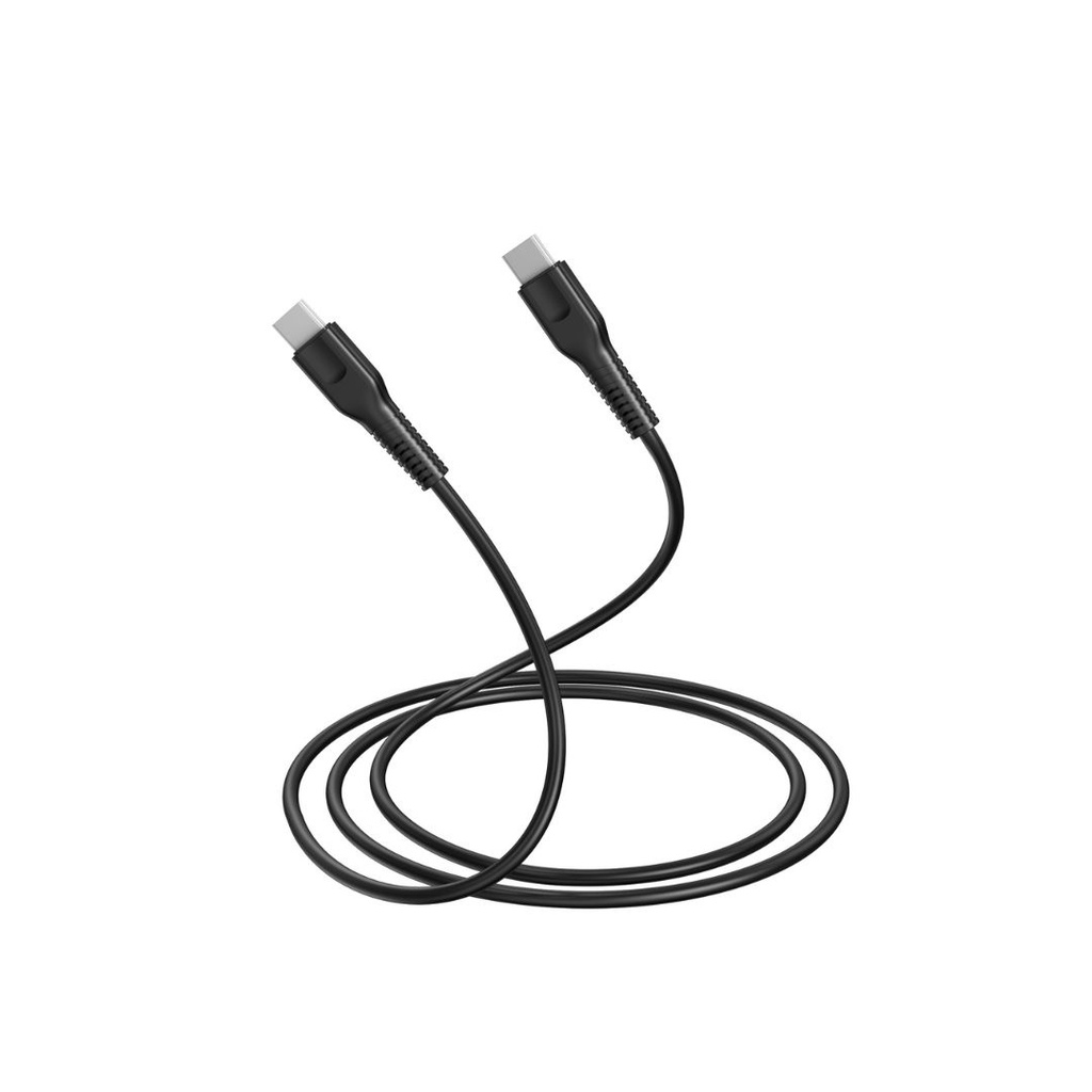 C ble USB-C/USB-C 2.0 Male/Male - 25W - Longueur 1M - Noir - en sachet