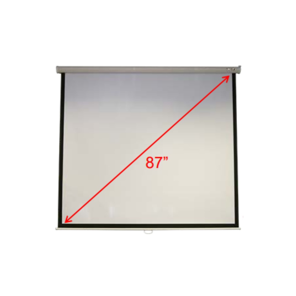 Toile de projection  4/3 M87-S01MW  70x70 (1/1) Plafond & mur Mat blanc Manuel