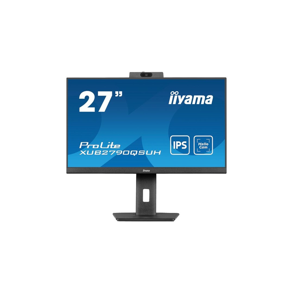 Ecran IIYAMA 27 Noir Ultra mince avec Webcam IPS 16:9 2560x1440 100Hz 250 cd/m2