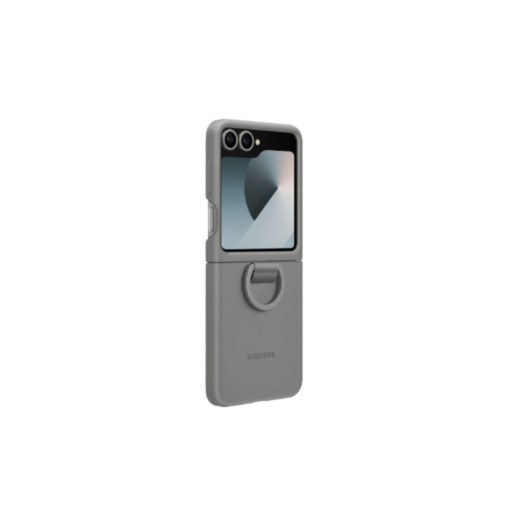 Coque en silicone avec anneau pour Galaxy Z Flip6 Coloris Gris SAMSUNG  / EF-PF7
