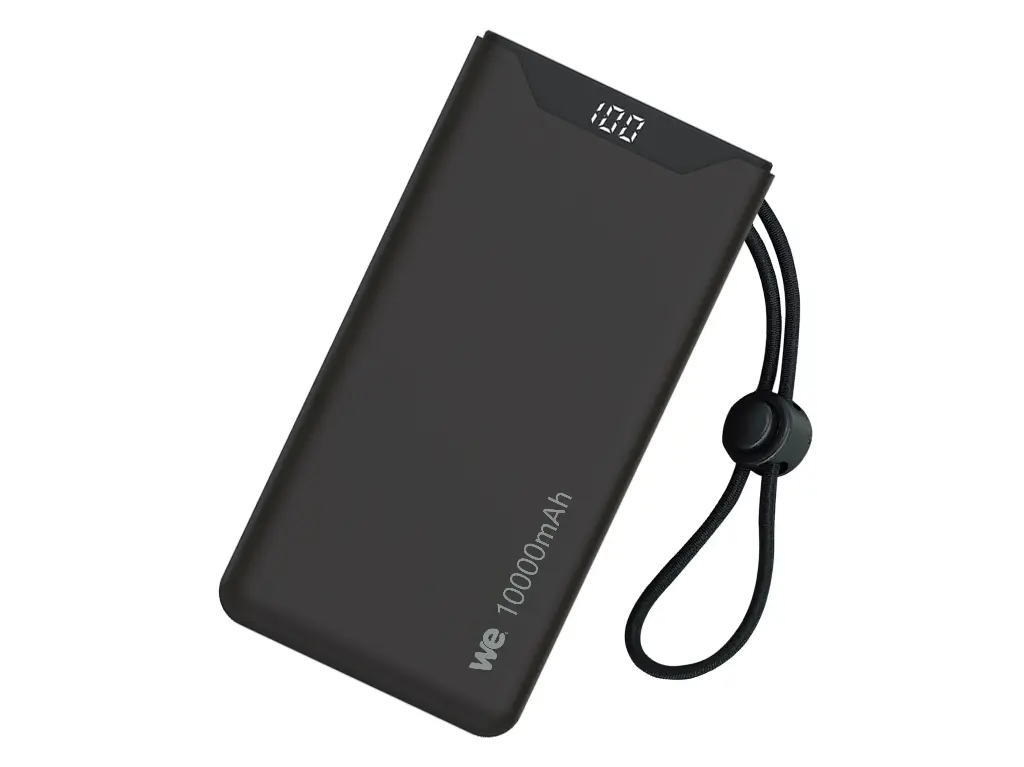 Batterie de secours WE, Power Bank, 10 000 mAh, couleur NOIR 1 port USB-A +1 por