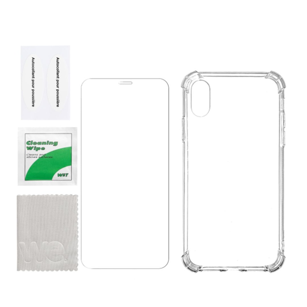 ***WE PACK verre trempé et coque de protection transparente IPHONE XR