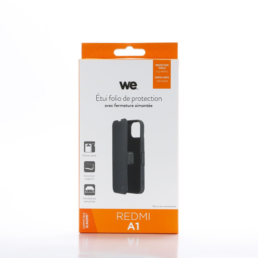 [WEFOLIOAIMREDMIA1] ***WE Etui folio AIMANTE XIAOMI REDMI A1 / A2 Noir