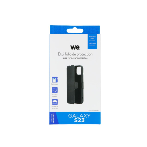 [WEFOLIOAIMSAMS23] ***WE Etui folio FERMETURE AIMANTEE SAMSUNG GALAXY S23 Noir