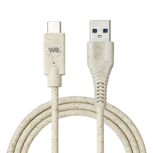 [WEUSBCUSB200BIO] C ble USB-C/USB A biosourcé avec 30% de matières recyclées - 2m - Packaging écoc
