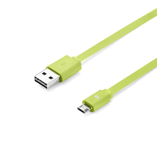 [WEUSBMICROPLREV100VE] C ble USB/micro USB plat 1m vert - reversible
