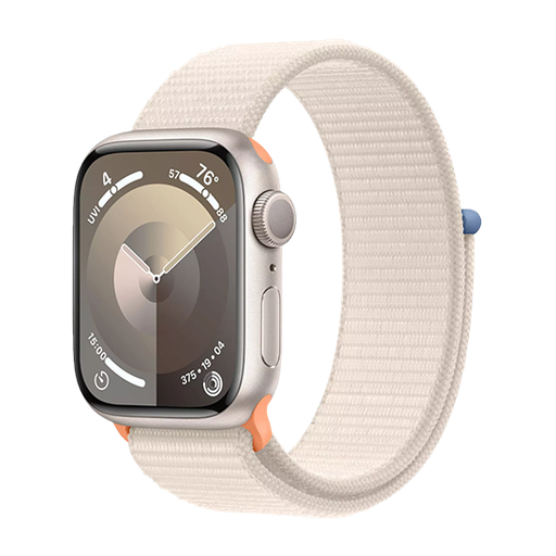 [195949024115] Watch Apple Watch Series 9 LTE 45mm Starlight Aluminium Case with Sport Loop - Starlight