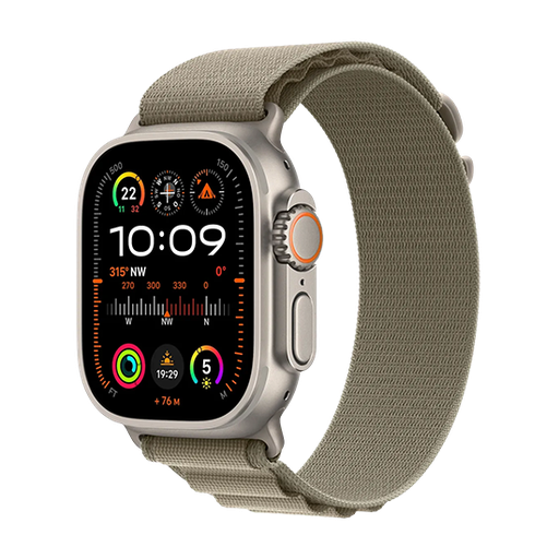 [194253829249] Watch Apple Watch Ultra 2 (2023) LTE 49mm Natural Titanium Case with Alpine Loop S - Olive