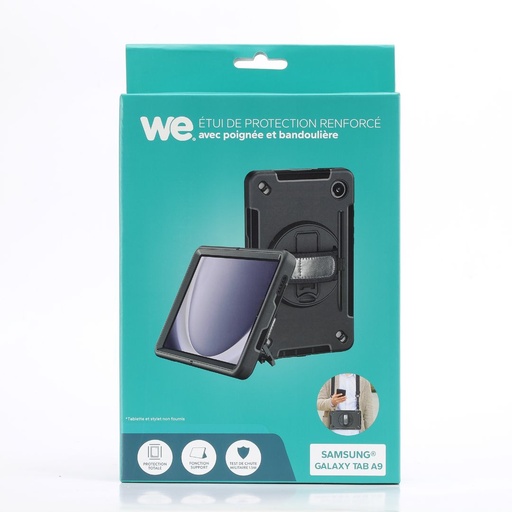 [WEETUISAMTABA9N] ***WE Etui antichocs pour Samsung Galaxy Tab A9 8.7 (2023) avec poignée rotativ
