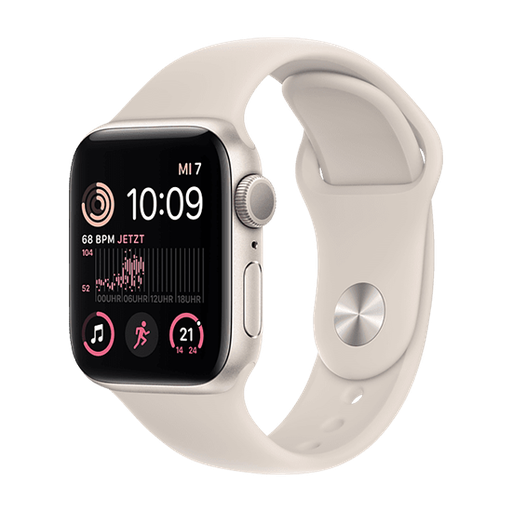 [195949645846] Watch Apple Watch SE2 (2024) GPS 44mm Starlight Aluminium Case with Sport Band M/L - Starlight