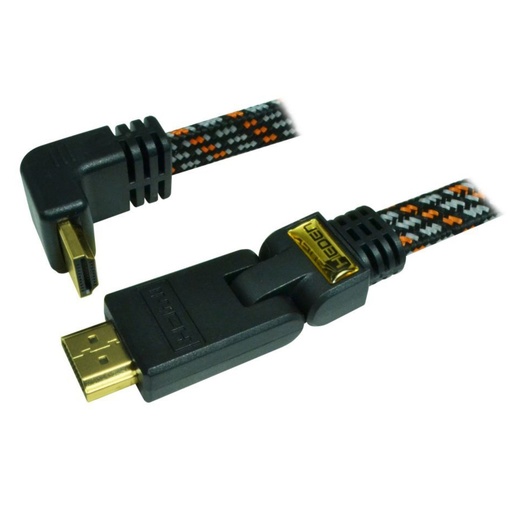 [0-CABHD2M000] Cable HDMI 1.4 haute définition 2 METRES FULL HD 1080p 3D HDCP - Connecteurs cou
