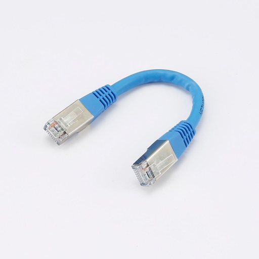 [0-CABRJ45D015-6AFB] C ble RJ45 Male/Male droit CAT6A F/UTP - Longueur 0.15M - Bleu - en sachet