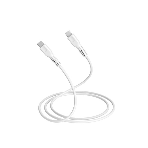 [0-CABUSBCC25W100B] C ble USB-C/USB-C 2.0 Male/Male - 25W - Longueur 1M - Blanc - en sachet