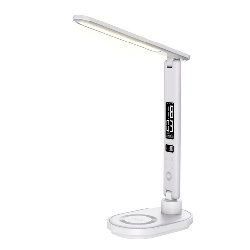 [0-HALLAMREVINDUCBL] Lampe de bureau avec la charge induction 10W, fonction réveil, affichage de l'he