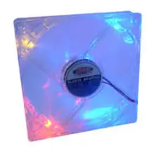 [0-VEN8CMTRL0] Ventilateur de 8CM transparent lumineux en 3 couleurs pour bo tier PC