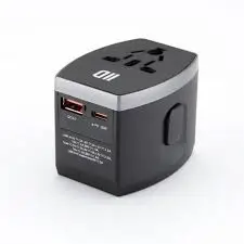 [D2ADPVOY1USB1USBCN] Adaptateur de voyage universel multi-pays avec 1 port USB A + 1 port USB-C - fas