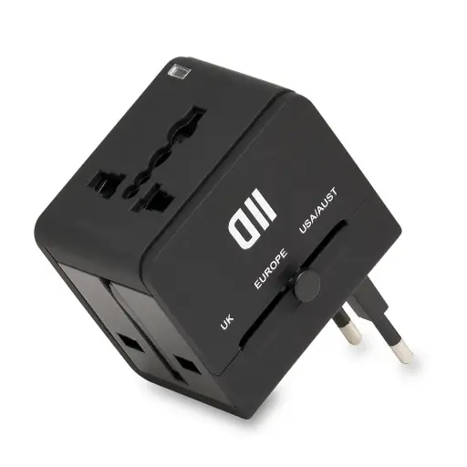 [D2ADPVOY2USBN] Adaptateur multi pays 2USB 2A noir