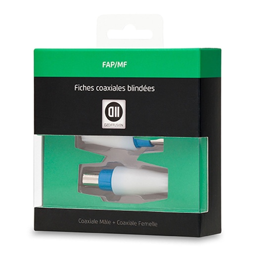 [D2FICOAX1M1F] 2 Fiches Coax M le + Femelle 9.52mm