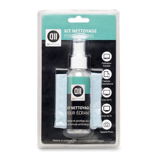 [D2SPRAY60] Kit de nettoyage -1 spray de 60ml + 1 chiffonnette en microfibres 20x30cm