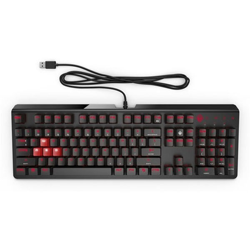 [6YW76AA#ABF] Clavier de jeu encodeur OMEN LED Noir/Rouge, commutateurs mécaniques CHERRY MX R