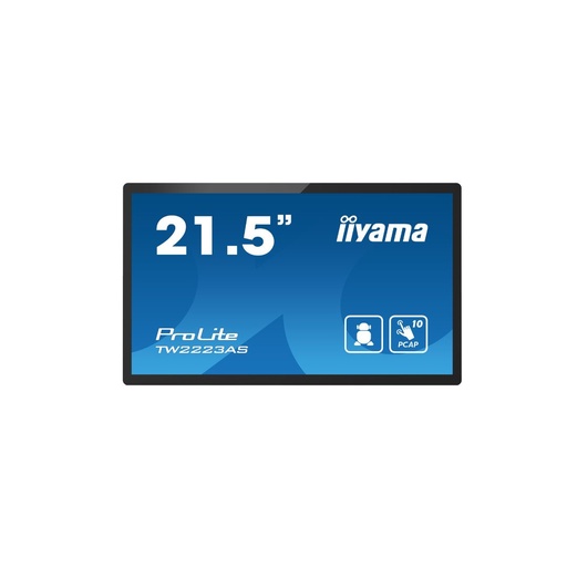 [TW2223AS-B2] Ecran 21.5 Interactif Noir Tactile PCAP 10pts VA 24/7 1920x1080 16:9 400 cd/m