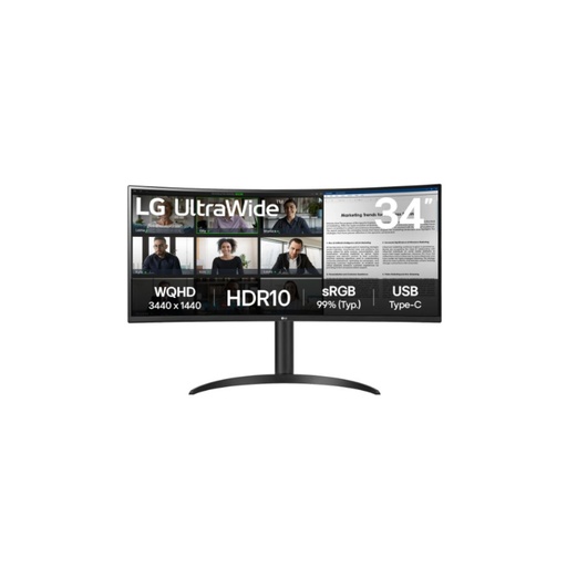 [34WR50QK-B] ECRAN LG 34  Noir 34WR50QK-B Incurvé VA 100Hz 21:9 5ms 3440x1440 300cd/m2 2xHDM