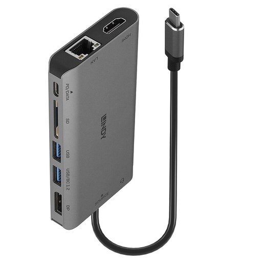 [43323] Mini Dock USB 3.2 Type C - 4K HDMI & DP, PD 3.0 100W, USB 3.2, Ethernet Gigabit
