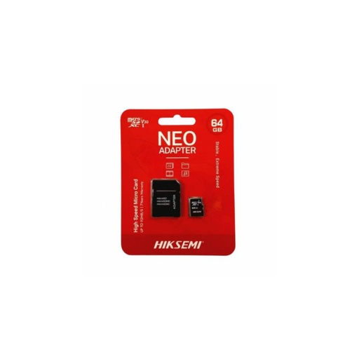 [HS-TF-C1(DZ)/64G/NEO/AD/3C] CARTE MEMOIRE HIKSEMI M-SD 64G MICRO SDHC - SERIE C1 AVEC ADAPTATEUR  92MB/s 30M