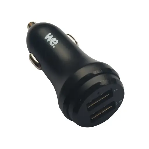 [WEAC2USBN2] Chargeur allume-cigare 2 USB 2 ports USB 2.1A + 1A noir