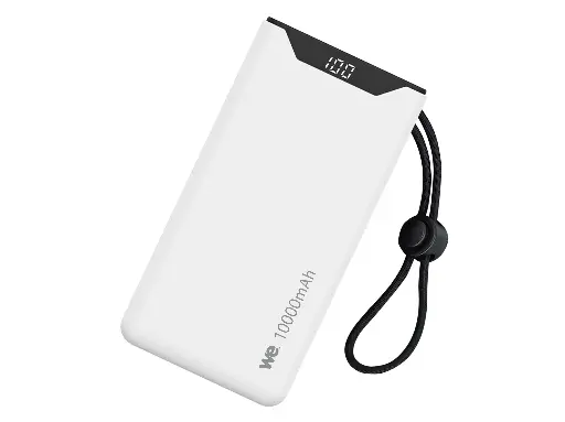 [WEBATT10000USBAUSBCB] Batterie de secours WE, Power Bank, 10 000 mAh, couleur BLANC 1 port USB-A +1 po
