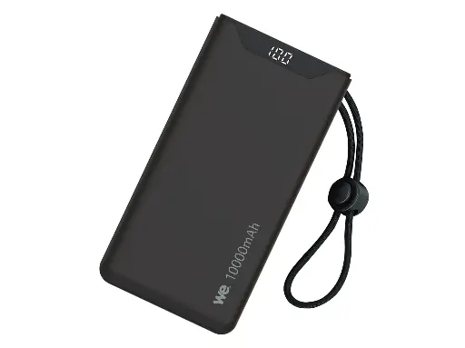 [WEBATT10000USBAUSBCN] Batterie de secours WE, Power Bank, 10 000 mAh, couleur NOIR 1 port USB-A +1 por